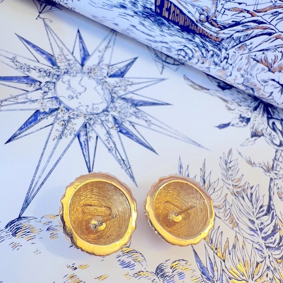 DIOR “Golden Pollen” Gold Plated Pierced Earrings Jewelry by Christian Dior - Picture 12 of 14